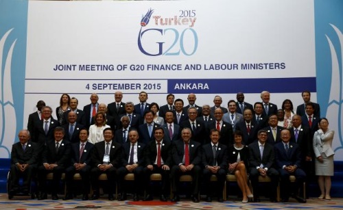 中国人民元切り下げを引き金とした世界同時株安についてが議題の中心となったG20がトルコのアンカラで開催