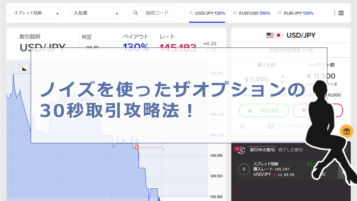 【分析ツール不要】ノイズを使ったザオプションの30秒取引攻略法!
